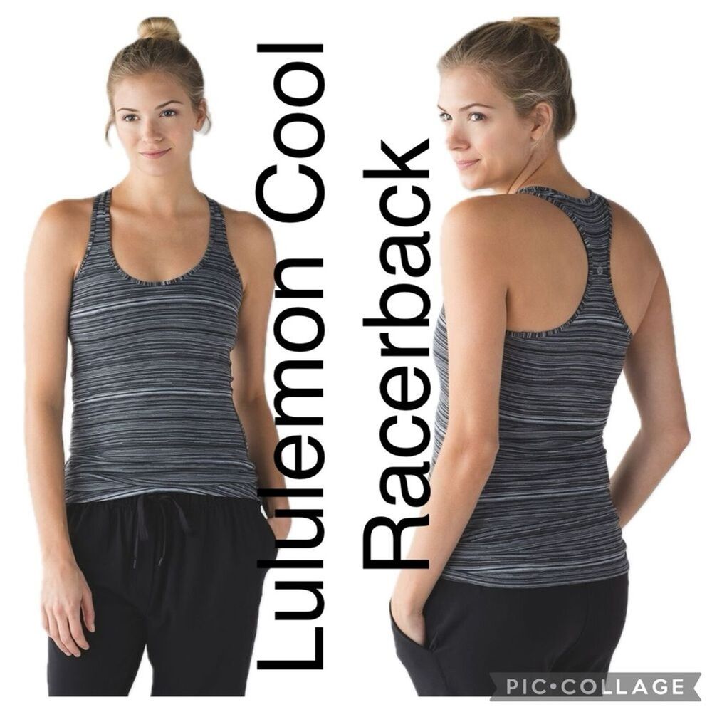 (A1) Lululemon, Cool Racerback t-shirt Cyber‎ ​​Black Charcoal, Size 4
